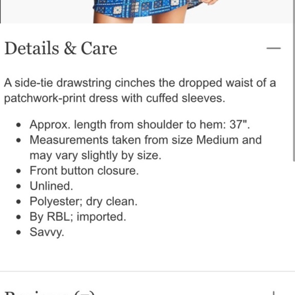 Rbl Drawstring Patchwork Drawstring Shirt Dress S… - image 7
